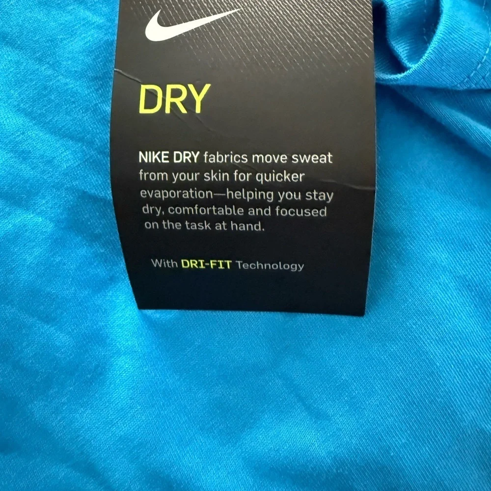New Nike Blue Short Sleeve Tee Vibrant Athletic Wear,Dry Fit Cotton Tee